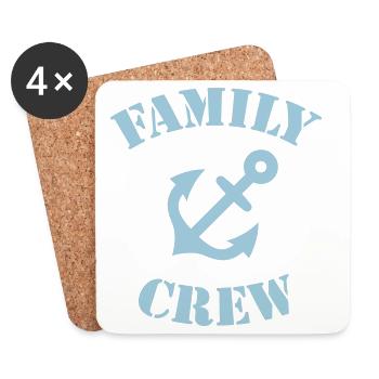 Family Crew (Anker / Schiffscrew / Sky Blue) - Untersetzer (4er-Set) - Weiß - Vorne