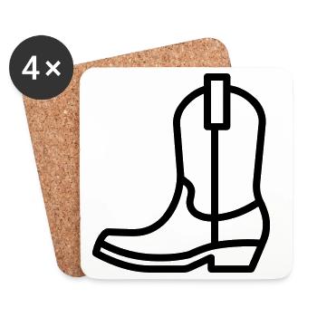 Stiefel - Untersetzer (4er-Set) - Weiß - Vorne