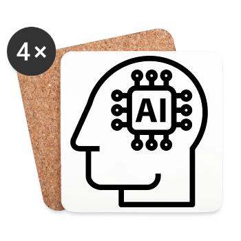 Ai, Künstliche Intelligenz, KI Technologie - Untersetzer (4er-Set) - Weiß - Vorne