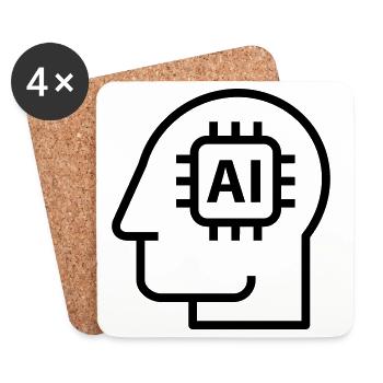 Ai, Künstliche Intelligenz, KI Technologie - Untersetzer (4er-Set) - Weiß - Vorne