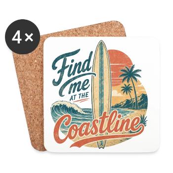 Find me at the coastline - Untersetzer (4er-Set) - Weiß - Vorne