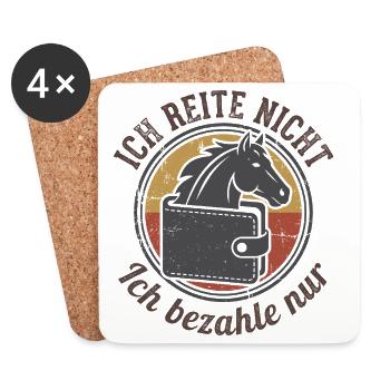 Ich reite nicht ich bezahle nur - Untersetzer (4er-Set) - Weiß - Vorne