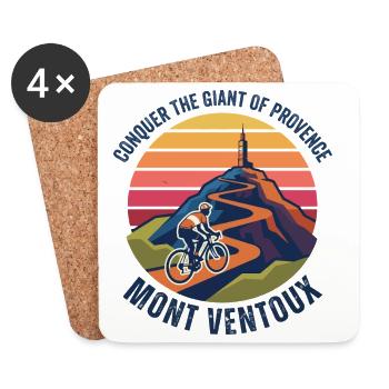 Mont Ventoux Vintage-Radfahrer - Untersetzer (4er-Set) - Weiß - Vorne