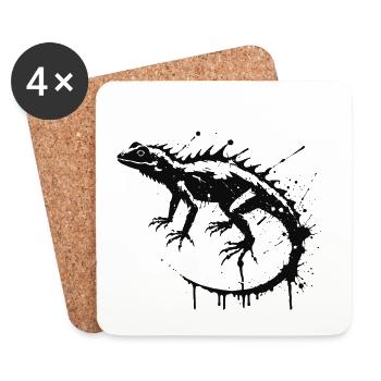 Black Lizard Splash-Chart - Untersetzer (4er-Set) - Weiß - Vorne