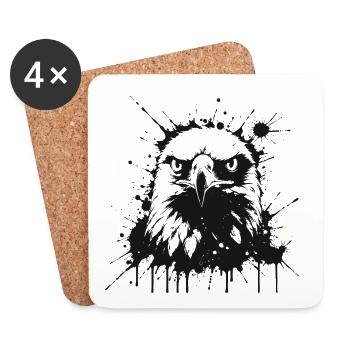 Black Splash Eagle - Untersetzer (4er-Set) - Weiß - Vorne
