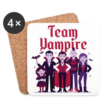 Team Vampire Family - Untersetzer (4er-Set) - Weiß - Vorne