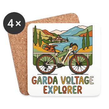 Boho E-Bike Gardasee Explorer - Untersetzer (4er-Set) - Weiß - Vorne
