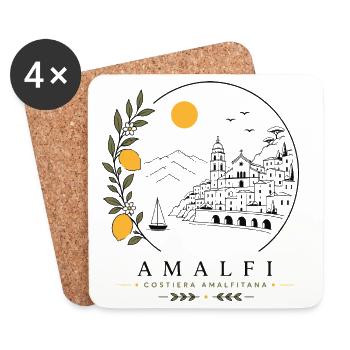 Amalfi Küste - Untersetzer (4er-Set) - Weiß - Vorne