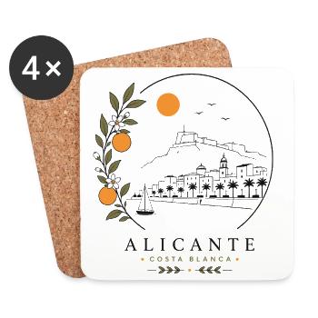Alicante Küste - Untersetzer (4er-Set) - Weiß - Vorne