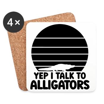 Alligator Silhouette - Untersetzer (4er-Set) - Weiß - Vorne