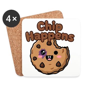 Chip Happens Keks - Untersetzer (4er-Set) - Weiß - Vorne