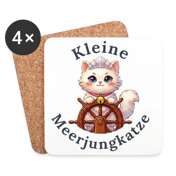 Kleine Meerjungkatze - Baby Katze - Untersetzer (4er-Set) - Weiß - Vorne
