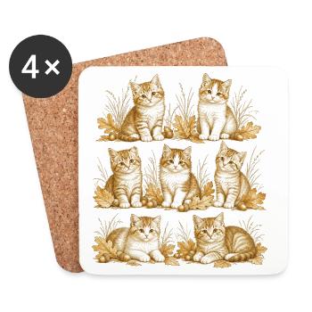 Kitten Nature - Untersetzer (4er-Set) - Weiß - Vorne