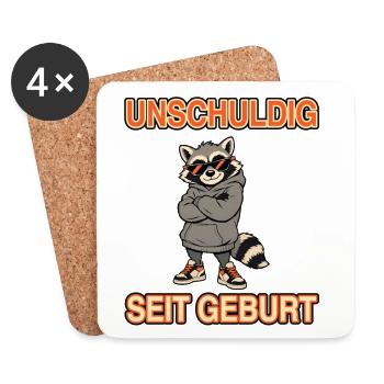 Unschuldig Seit Geburt Waschbär - Untersetzer (4er-Set) - Weiß - Vorne