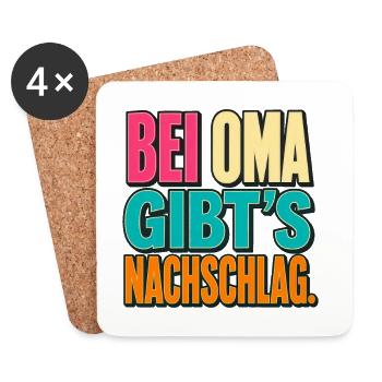 Bei Oma Gibt's Nachschlag - Untersetzer (4er-Set) - Weiß - Vorne