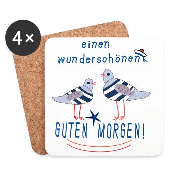 Guten Morgen mit Möwen - Untersetzer (4er-Set) - Weiß - Vorne