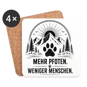 Mehr Pfoten Weniger Menschen - Untersetzer (4er-Set) - Weiß - Vorne