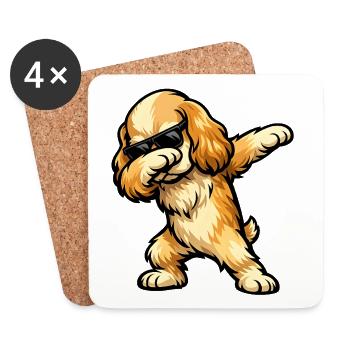 Dabbing American Cocker Spaniel - Untersetzer (4er-Set) - Weiß - Vorne
