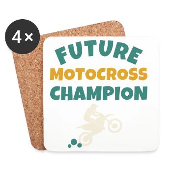 Future Motocross Champion Kids - Coasters (set of 4) - white - Front