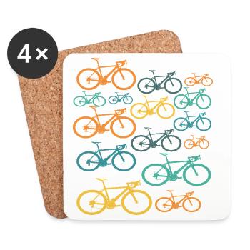 Cycliste Vélo Vintage - Dessous de verre (lot de 4) - blanc - Devant