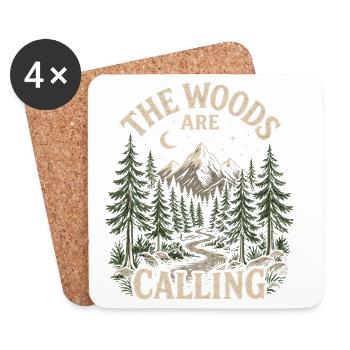 Outdoor Adventure - The Woods are Calling - Coasters (set of 4) - white - Front