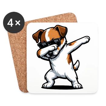 Pasteur de Russell Terrier - Dessous de verre (lot de 4) - blanc - Devant