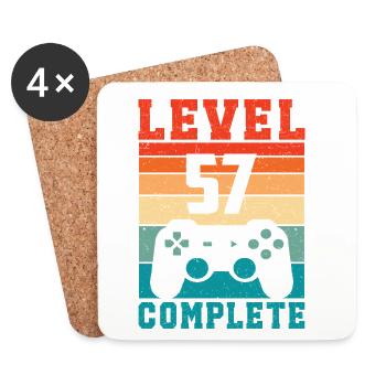 57th Birthday Level 57 Complete 57 Years Gamer - Coasters (set of 4) - white - Front