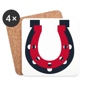 Hufeisen Symbol Rot - Glücksbringer Glück - Untersetzer (4er-Set) - Weiß - Vorne