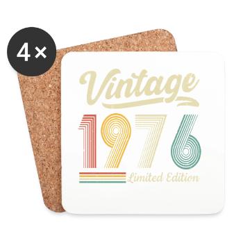 Vintage 1976 Limited Edition 50th Birthday - Coasters (set of 4) - white - Front
