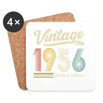 Vintage 1956 Limited Edition 70th Birthday - Coasters (set of 4) - white - Front