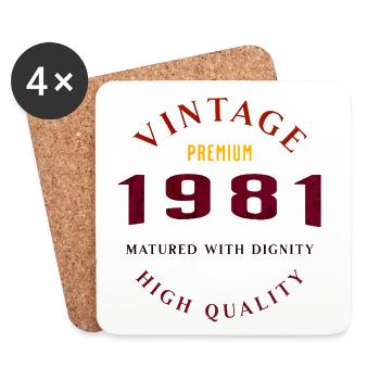 Matured With Dignity Design rétro 1981 - Dessous de verre (lot de 4) - blanc - Devant