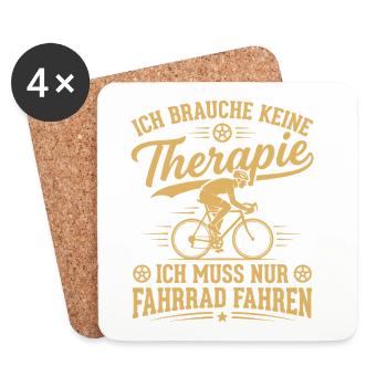 ich muss nur fahrrad fahren - Untersetzer (4er-Set) - Weiß - Vorne