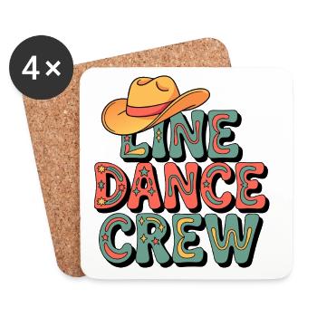 Troupe de danse country - Dessous de verre (lot de 4) - blanc - Devant