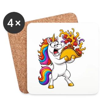 Funny Unicorn Taco Catastrophe - Coasters (set of 4) - white - Front