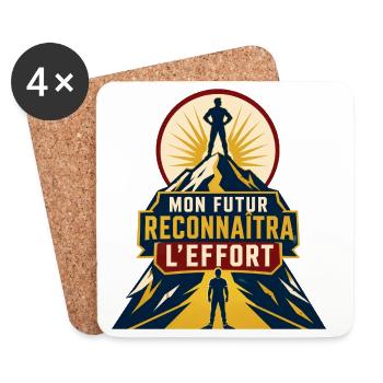Mon futur reconnaîtra l'effort - Dessous de verre (lot de 4) - blanc - Devant