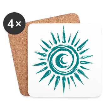 Sun Moon - Coasters (set of 4) - white - Front