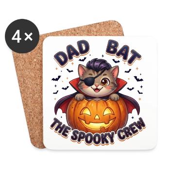 Dad Bat The Spooky Crew - Coasters (set of 4) - white - Front