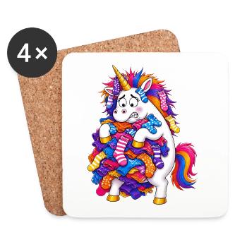 Lessive statique Unicorn Slip Defect - Dessous de verre (lot de 4) - blanc - Devant