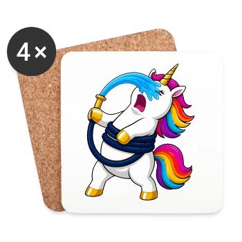 Attaque du tuyau de jardin licorne - Dessous de verre (lot de 4) - blanc - Devant