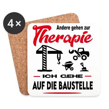 Bauarbeiter Bauarbeiterin Beruf Arbeit Baustelle - Untersetzer (4er-Set) - Weiß - Vorne