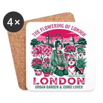 Pembroke The Flowering Of London Urban Garden - Coasters (set of 4) - white - Front