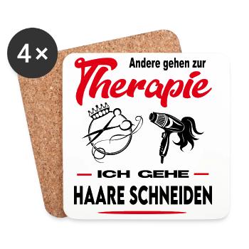 Frisör Frisörin Friseuse Haare schneiden Beruf - Untersetzer (4er-Set) - Weiß - Vorne