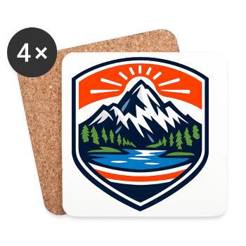Mountain Sunrise Shield - Untersetzer (4er-Set) - Weiß - Vorne