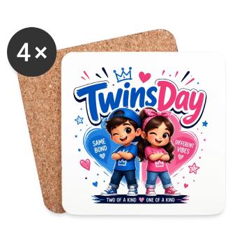 TwinsDay Gemini Vibes - Coasters (set of 4) - white - Front