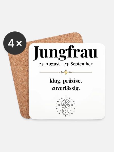 Sternzeichen Jungfrau - Untersetzer (4er-Set) - Weiß