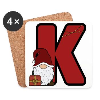 K Weihnachtszauber mit Santa - Untersetzer (4er-Set) - Weiß - Vorne