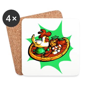 Sehr frische Pizza - Untersetzer (4er-Set) - Weiß - Vorne