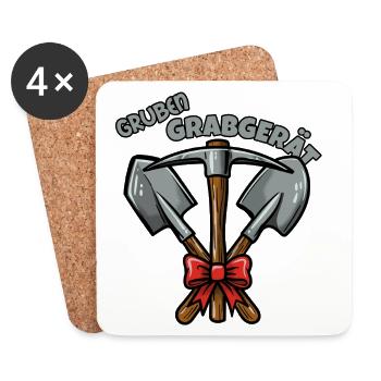 Das Gruben Grabgerät - Untersetzer (4er-Set) - Weiß - Vorne