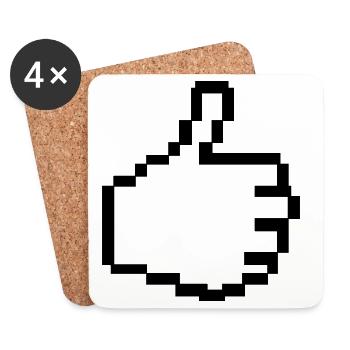 Pixel Like Hand - Untersetzer (4er-Set) - Weiß - Vorne