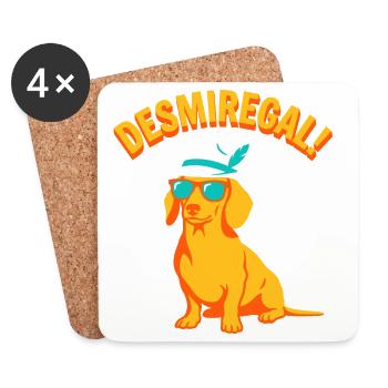 Desmiregal Spruch - Lustiger Dackel Hund Humor - Untersetzer (4er-Set) - Weiß - Vorne
